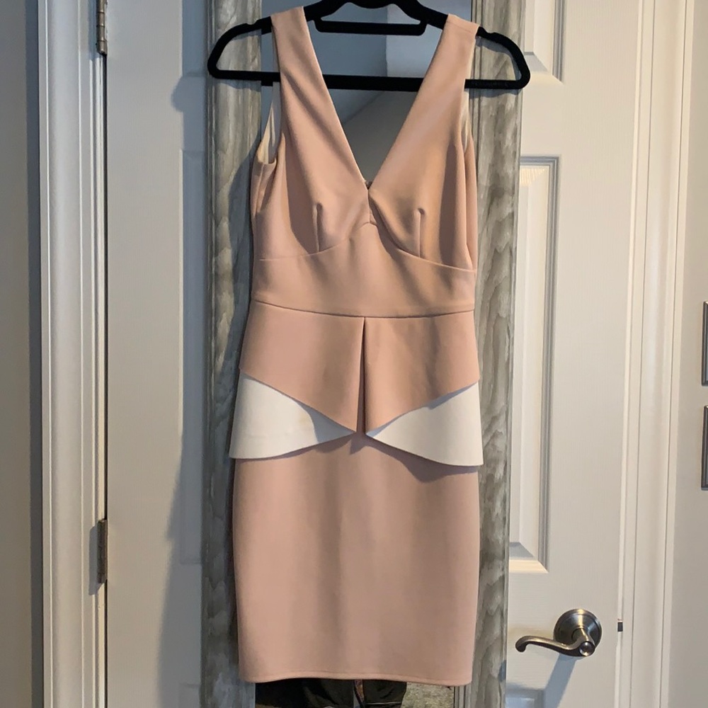 Lipsy Peplum Blush Dress